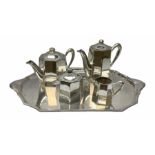 French Ercuis silver plated Art Deco tea and coffee service