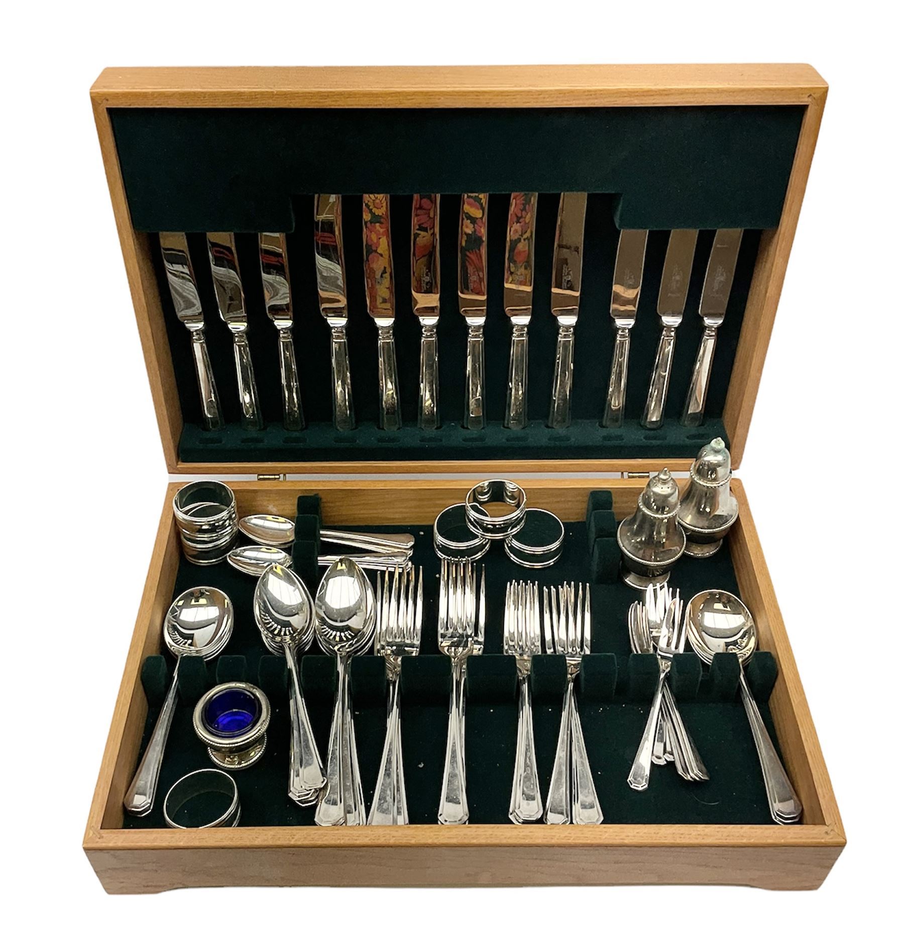 K. Bright Ltd cased canteen of silver plated cutlery