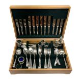 K. Bright Ltd cased canteen of silver plated cutlery