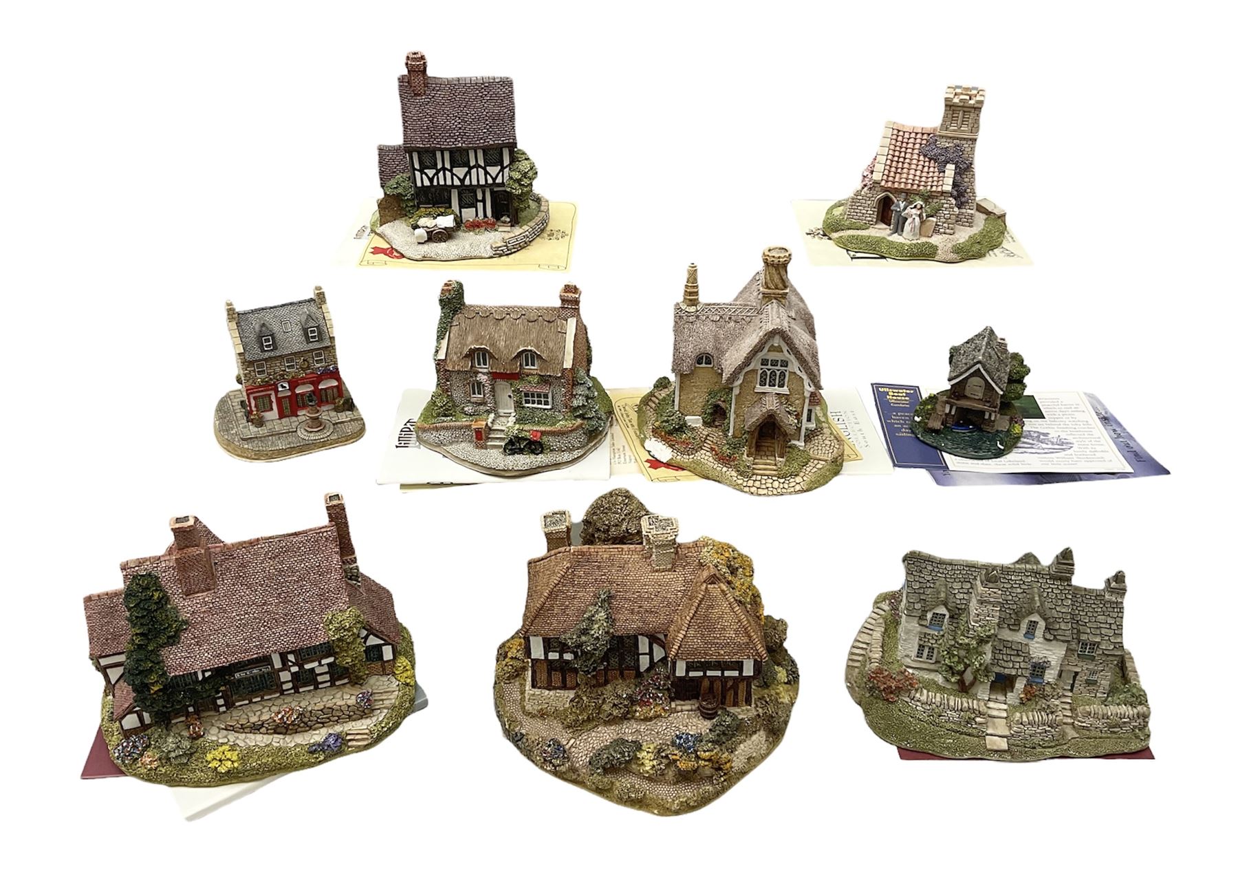 Nine Lilliput Lane cottages from the British and English collections to include Crown Inn