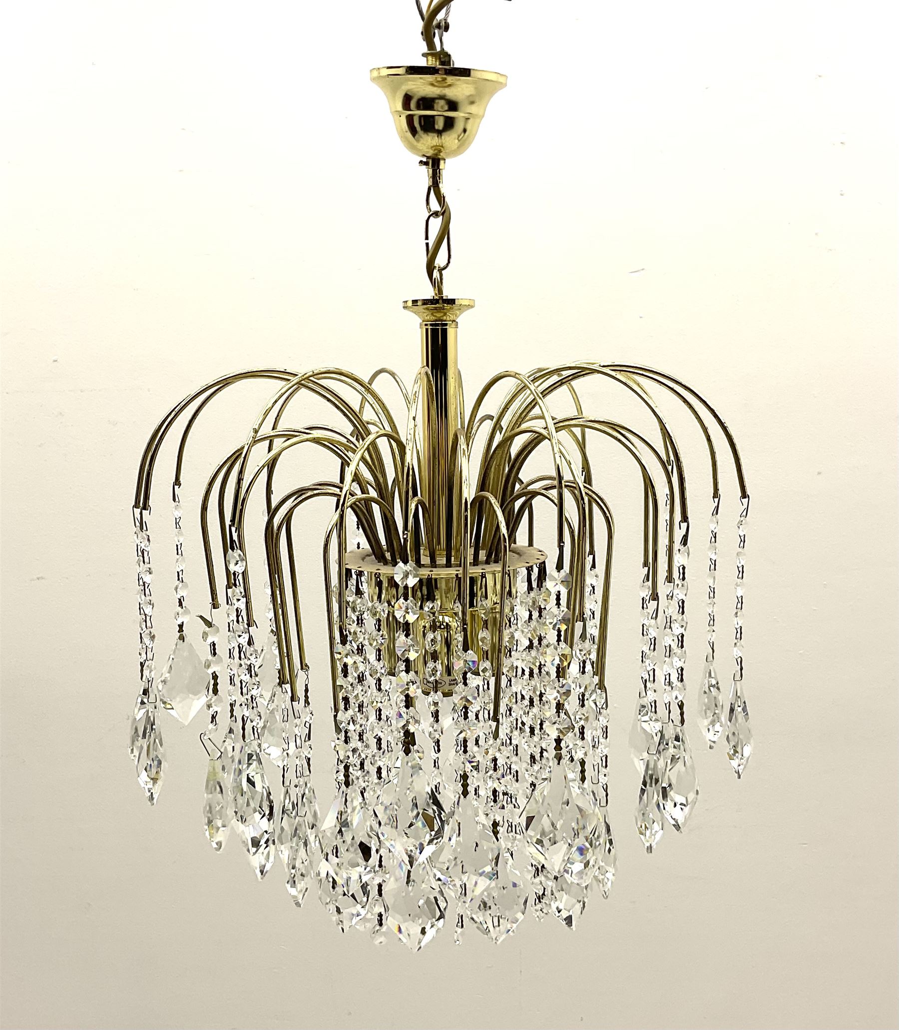 1970s Italian Murano waterfall gilt chandelier