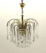 1970s Italian Murano waterfall gilt chandelier