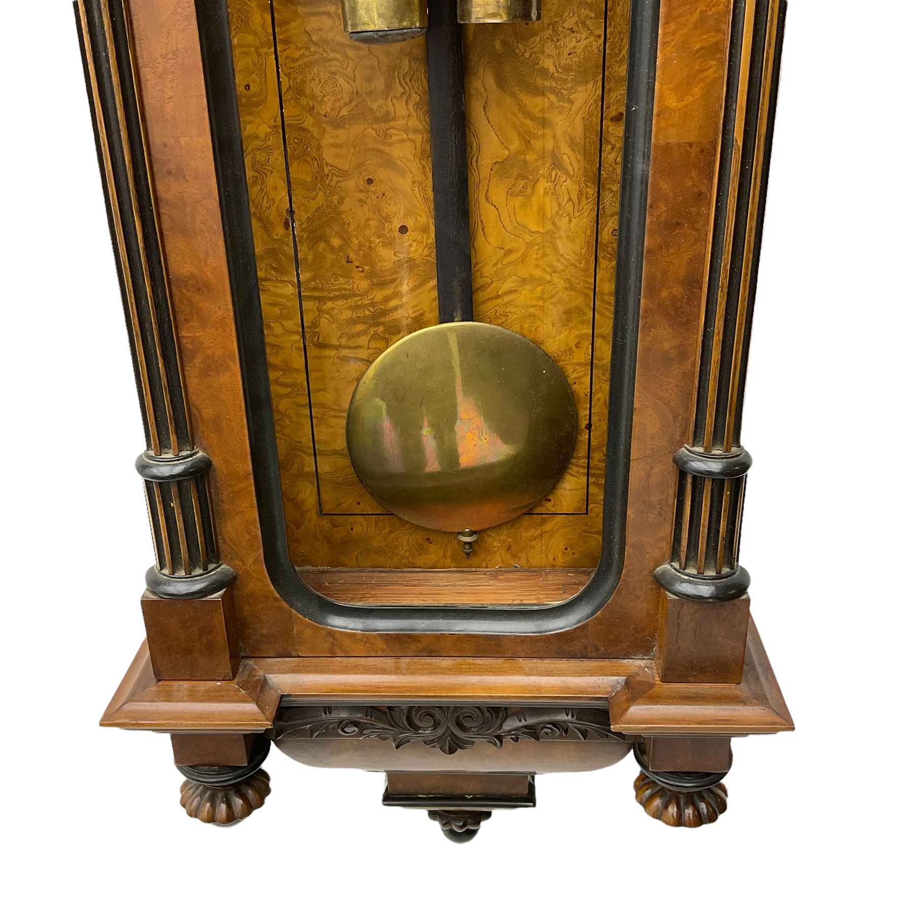 A late 19th century German �Vienna� regulator in a round topped case with a fully glazed door (glass - Image 4 of 4