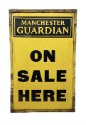 Enamel street advertising sign for The Manchester Guardian
