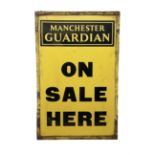 Enamel street advertising sign for The Manchester Guardian