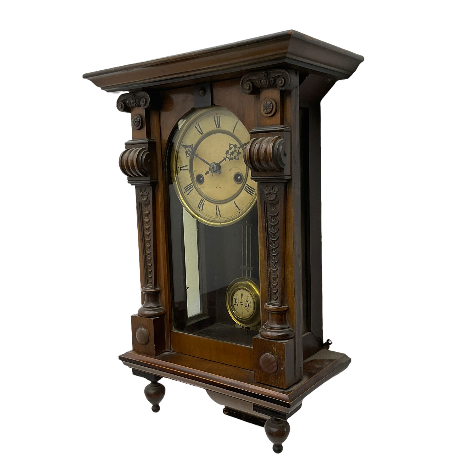 A German HAC wall clock with an eight-day spring driven movement - Image 2 of 3