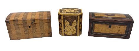 19th century style specimen wood tea caddy