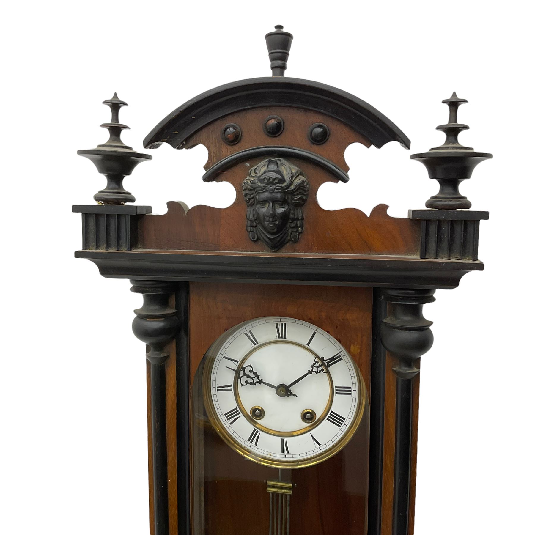 A spring driven �Vienna� regulator in a mahogany and ebonised case - Image 3 of 3