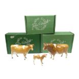 Beswick Guernsey cow family group