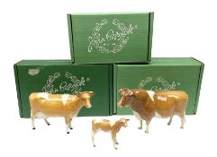 Beswick Guernsey cow family group