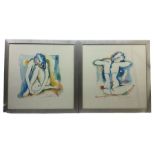 Pair prints of abstract female nudes 70cm x 68cm (2)