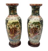 Pair of Oriental floor vases of baluster form