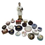 Collection of assorted porcelain and enamel boxes