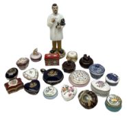 Collection of assorted porcelain and enamel boxes