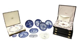 Six Royal Copenhagen year plates