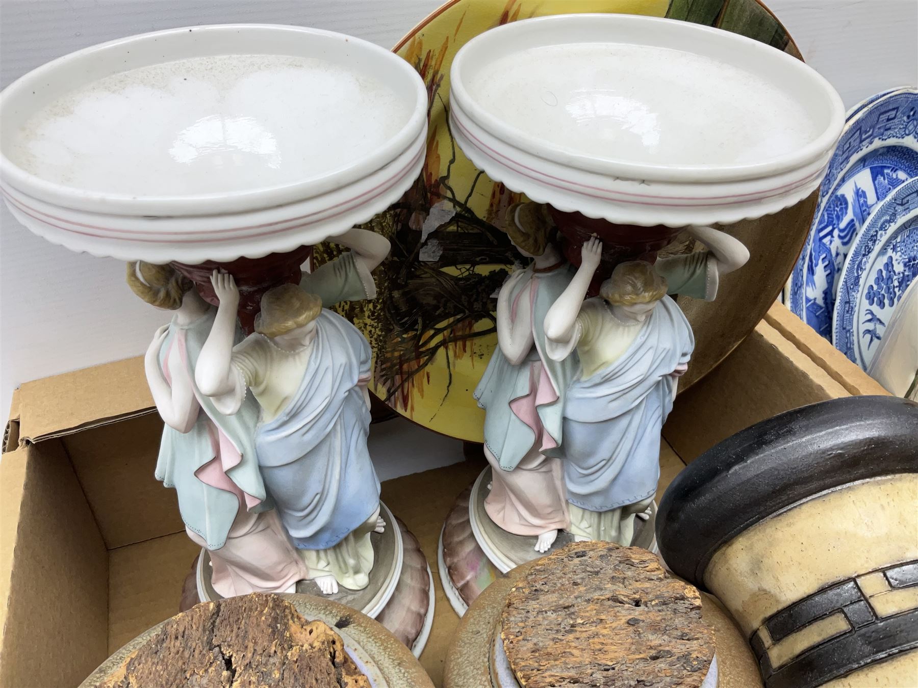 Set of three graduating stoneware jars with cork lids - Image 3 of 11