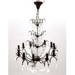 Contemporary bronze finish twelve branch chandelier