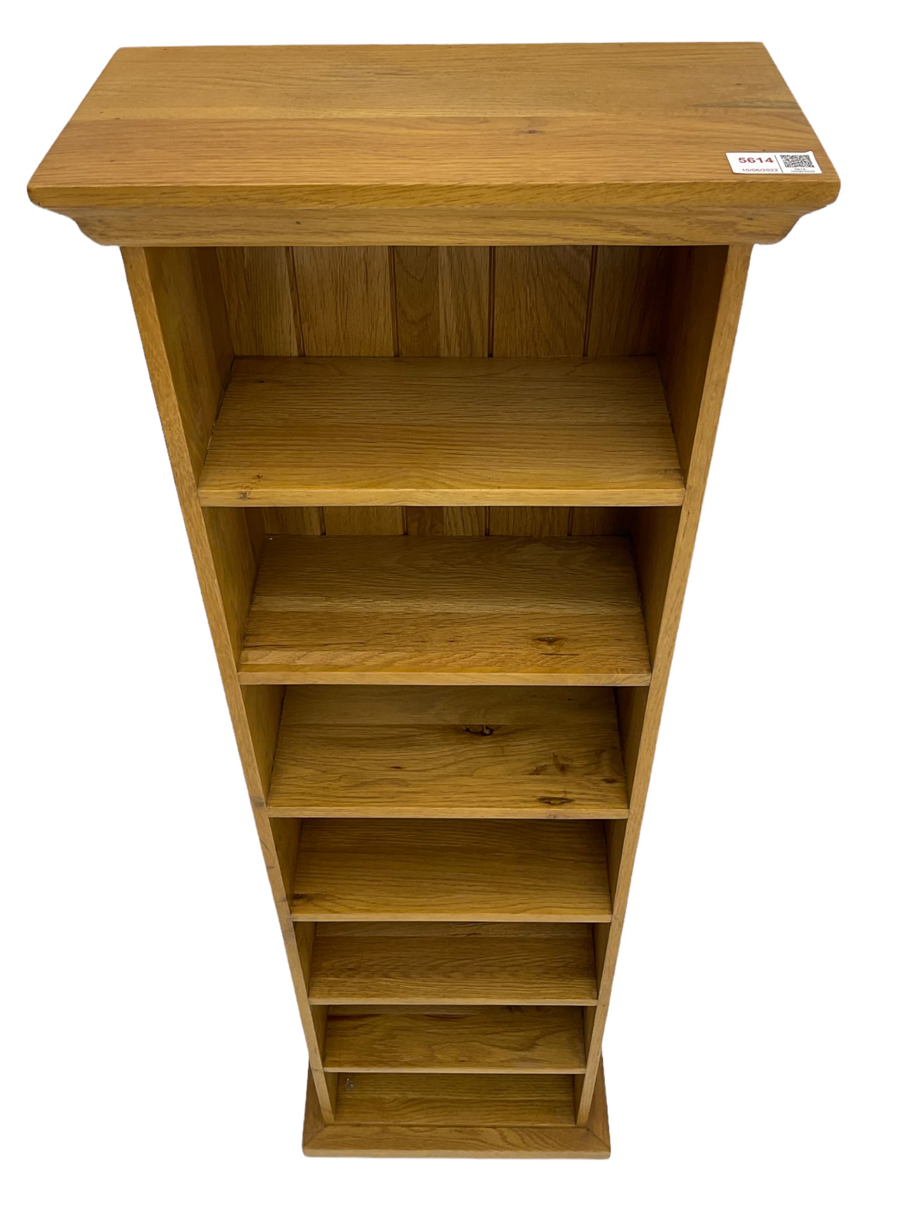 Small solid light oak open bookcase - Image 2 of 4