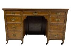 Late 19th century burr oak writing desk