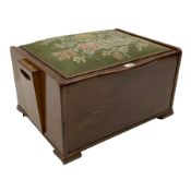 Late 20th century mahogany storage box seat