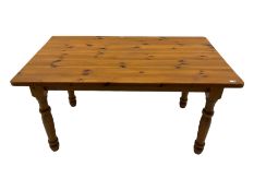 Rectangular pine farmhouse dining table