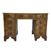 Reproduction mahogany twin pedestal desk