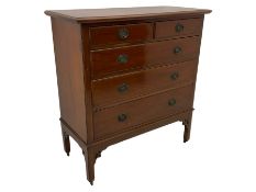 Edwardian mahogany chest fitted with two short above three long drawers