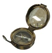 Brass military compass marked Brinton Compass