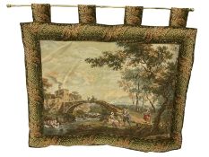 Wall hanging tapestry Country bridge scene