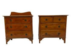 Two stained pine chests of drawers