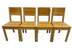 Set four pine dining chairs