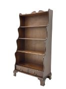 Late 20th century mahogany waterfall bookcase