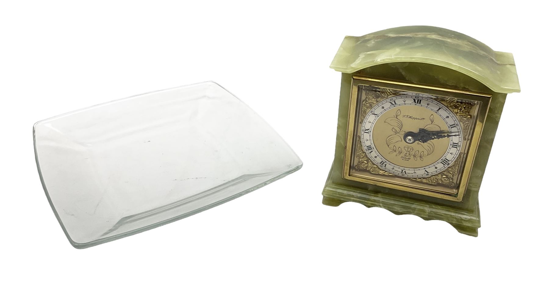 Elliott London green marble mantel clock