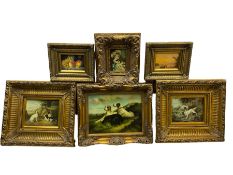 Frames - collection five heavy gilt picture frames max aperture 29cm x 40cm