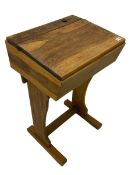 Early 20th century narrow oak school desk