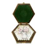 James Peters Worcester cased hexagonal ceramic jigsaw puzzle