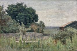 Paul Sebilleau (French 1846-1907): Rural Landscape with Farm