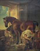 Dora C Swinden after Sir Edwin Landseer (British 1802-1873): 'Shoeing'