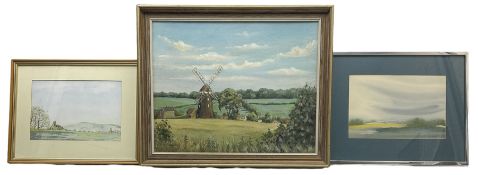 Kay Chadwick (British 20th century): 'Dalham Windmill'