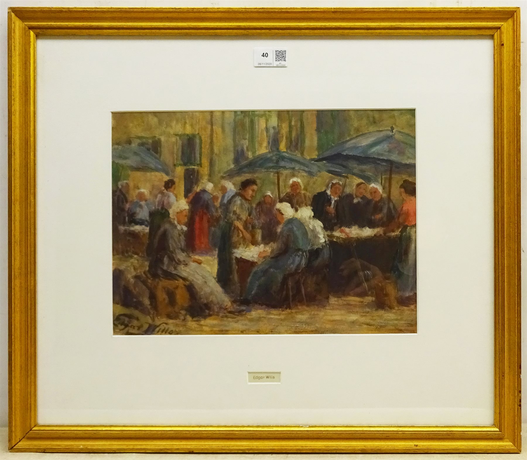 Edgar Wills (British fl.1874-1893): The Lace Market Bruges - Image 2 of 2