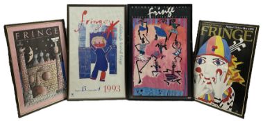 Edinburgh Festival Fringe: Set four vintage colour lithograph posters designed by 'Fringe Schools Po