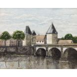 G Combrouze (French 20th century): 'Pont Henri IV de Châtellerault'