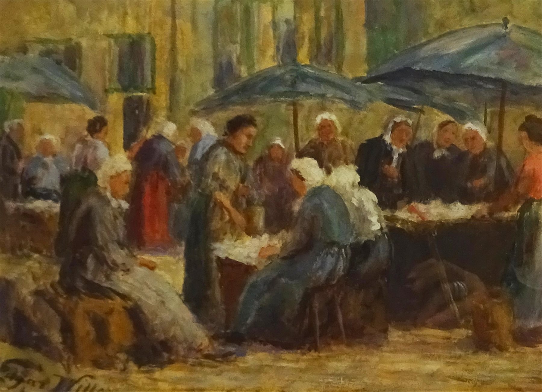 Edgar Wills (British fl.1874-1893): The Lace Market Bruges
