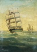 Edward King Redmore (British 1860-1941): Ships at Full Sail