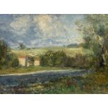 English School (early 20th century): Rural River Landscape
