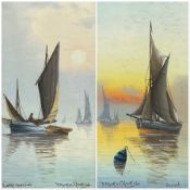 J Maurice Hosking (19th/20th century): 'Early Morning' and 'Sunset'