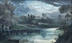 Walter Linsley Meegan (British c1860-1944): Fountains Abbey by Moonlight
