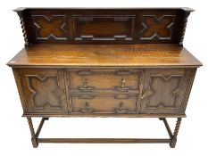 Early 20th century oak barley twist sideboard