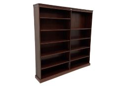 Late 20th century mahogany 6' open bookcase