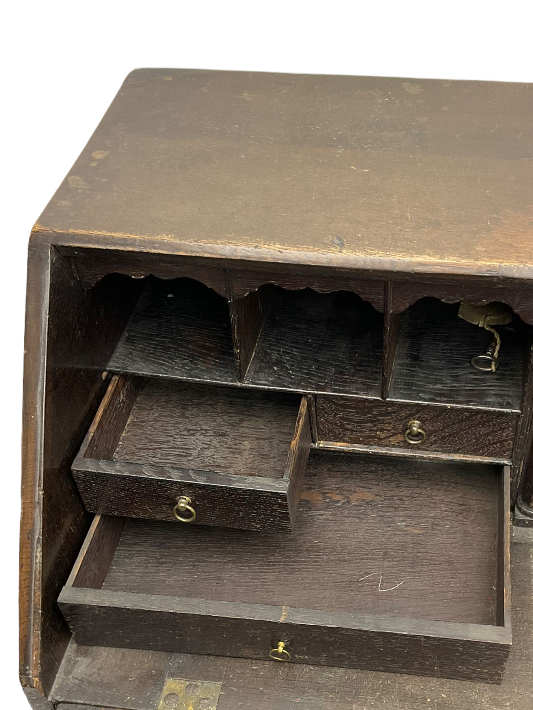 19th century carved oak bureau - Image 3 of 5